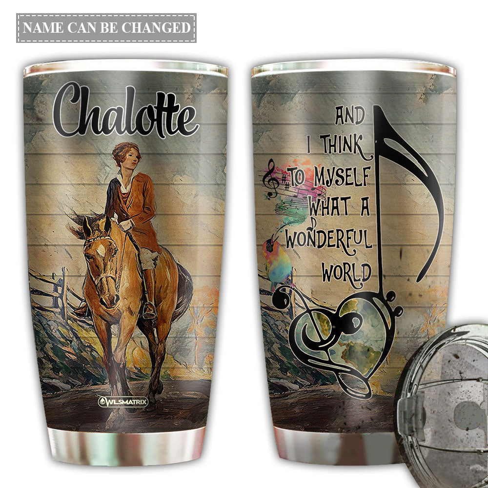 Horse Wonderful World With Horse Personalized 20 Oz Tumbler