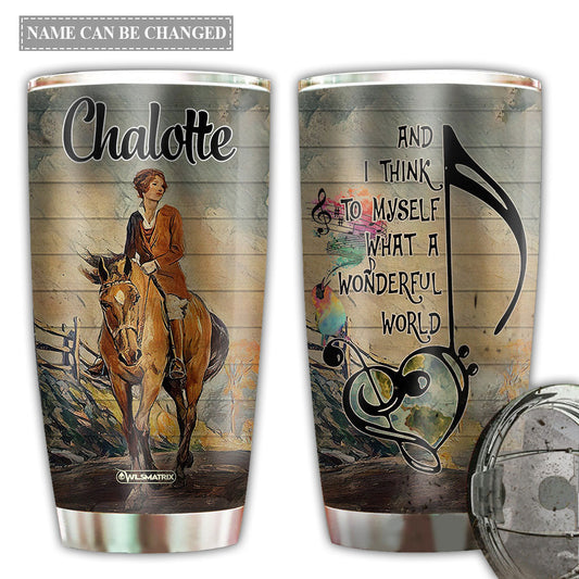 Horse Wonderful World With Horse Personalized 20 Oz Tumbler