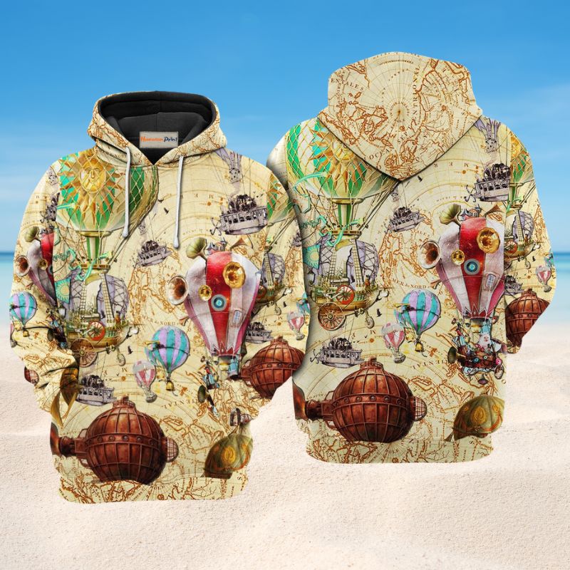 Hot Air Balloon Fly High Art – 3D Hoodie