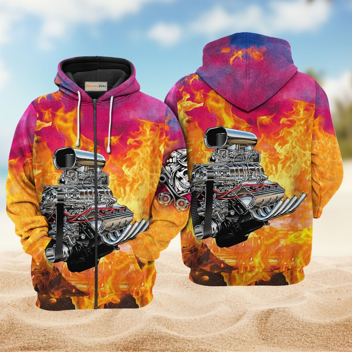 Hot Rod Fire Cool Style - 3D Hoodie