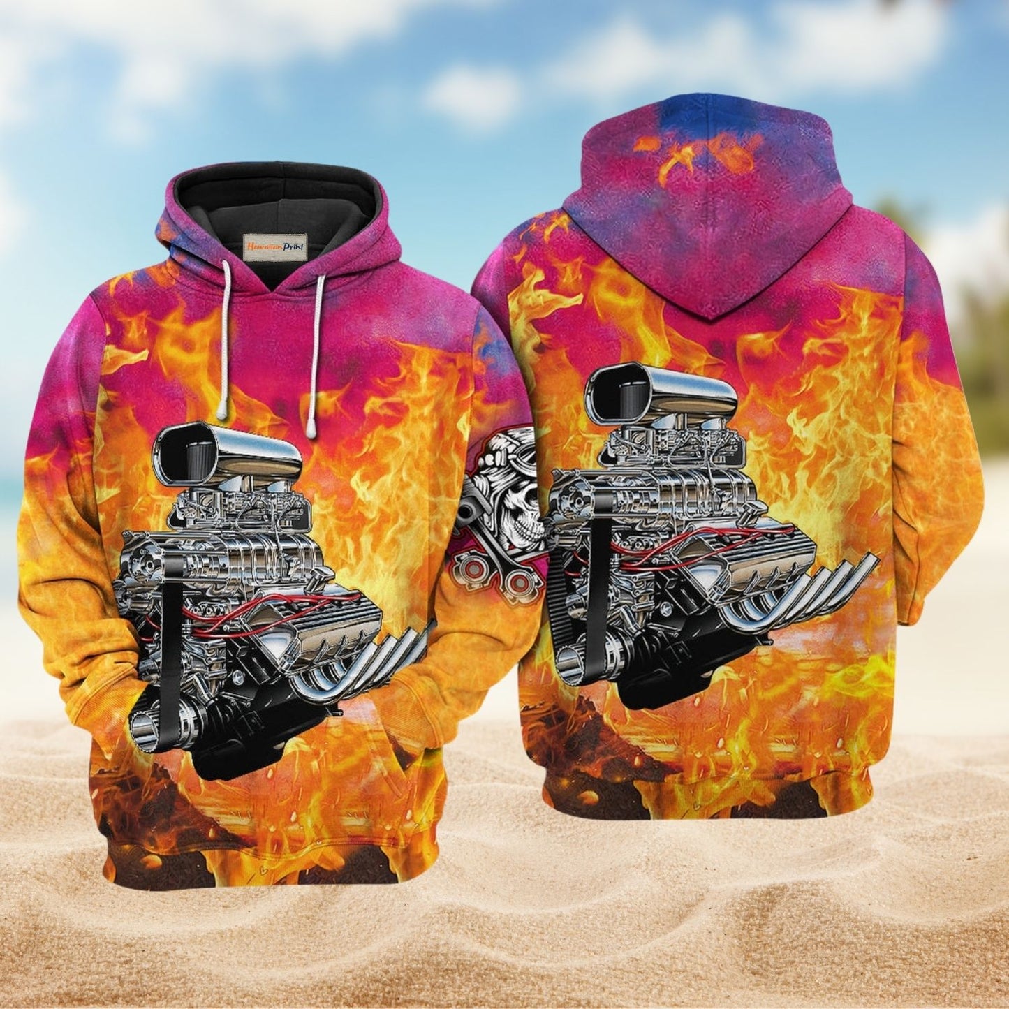 Hot Rod Fire Cool Style - 3D Hoodie