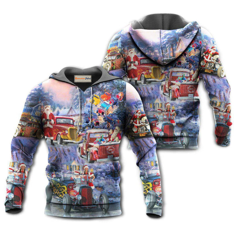 Hot Rod Merry Christmas Art – 3D Hoodie