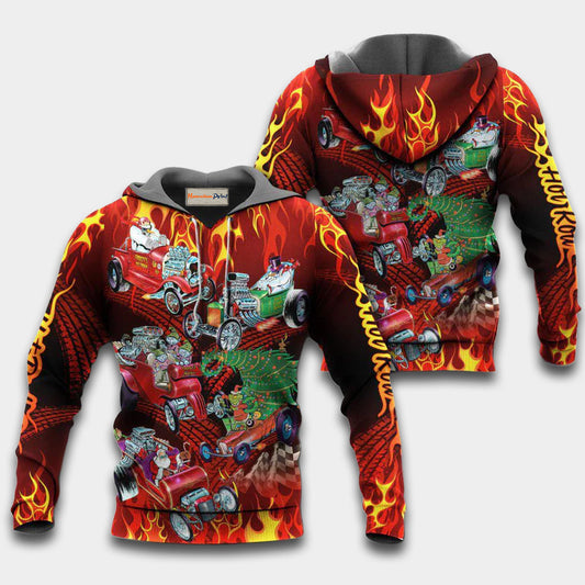 Hot Rod Merry Christmas Art – 3D Hoodie