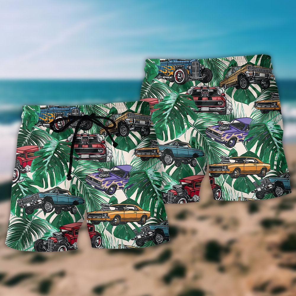 Hot Rod Tropical Leaf Style – Beach Short