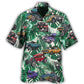 Hot Rod Tropical Leaf Pattern – Hawaiian Shirt