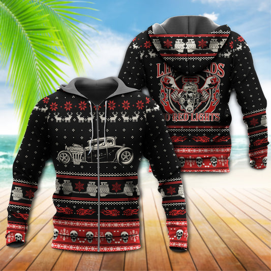 Hot Rod Christmas Amazing Art – 3D Hoodie