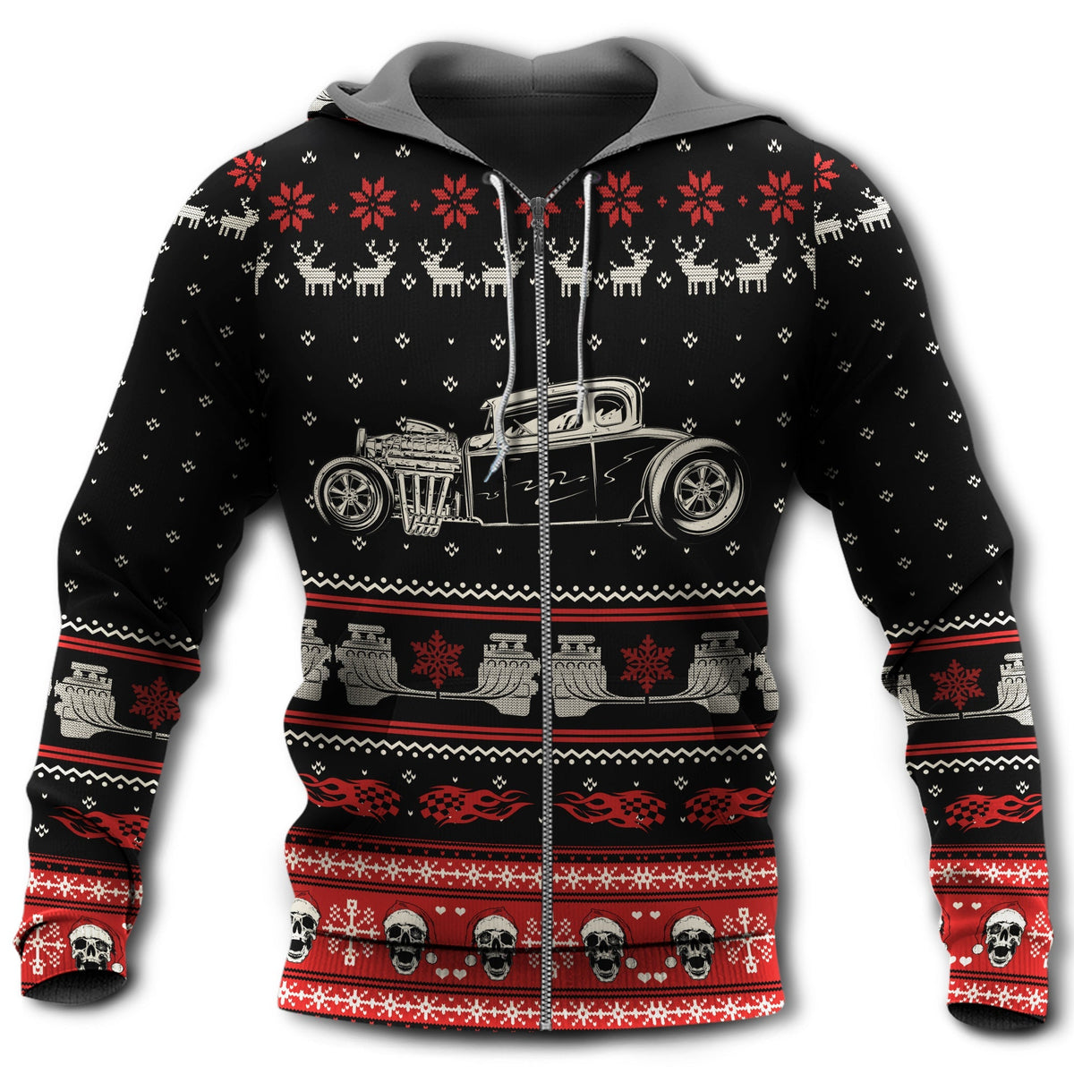 Hot Rod Christmas Amazing Art – 3D Hoodie