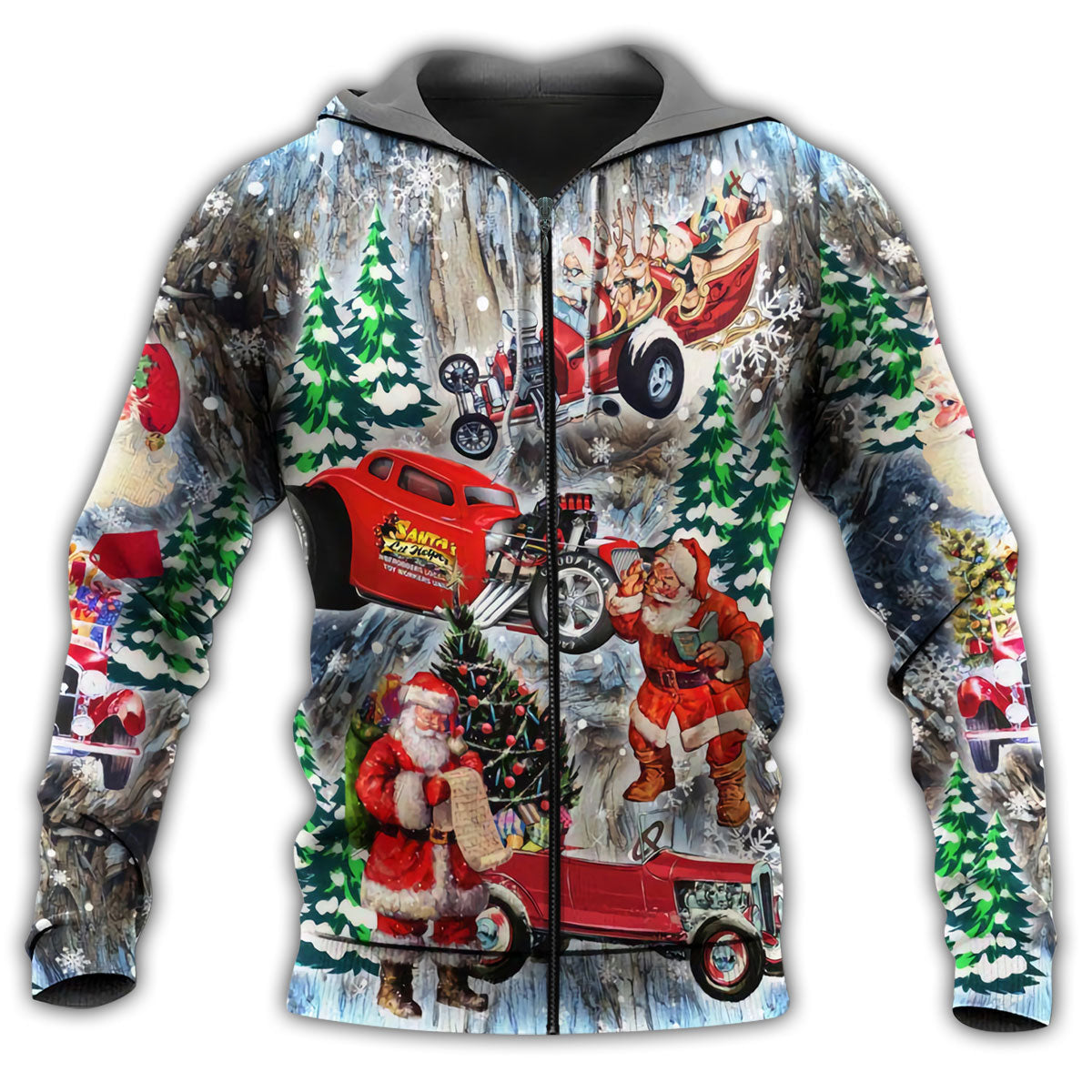 Hot Rod Christmas Love Snow - 3D Hoodie