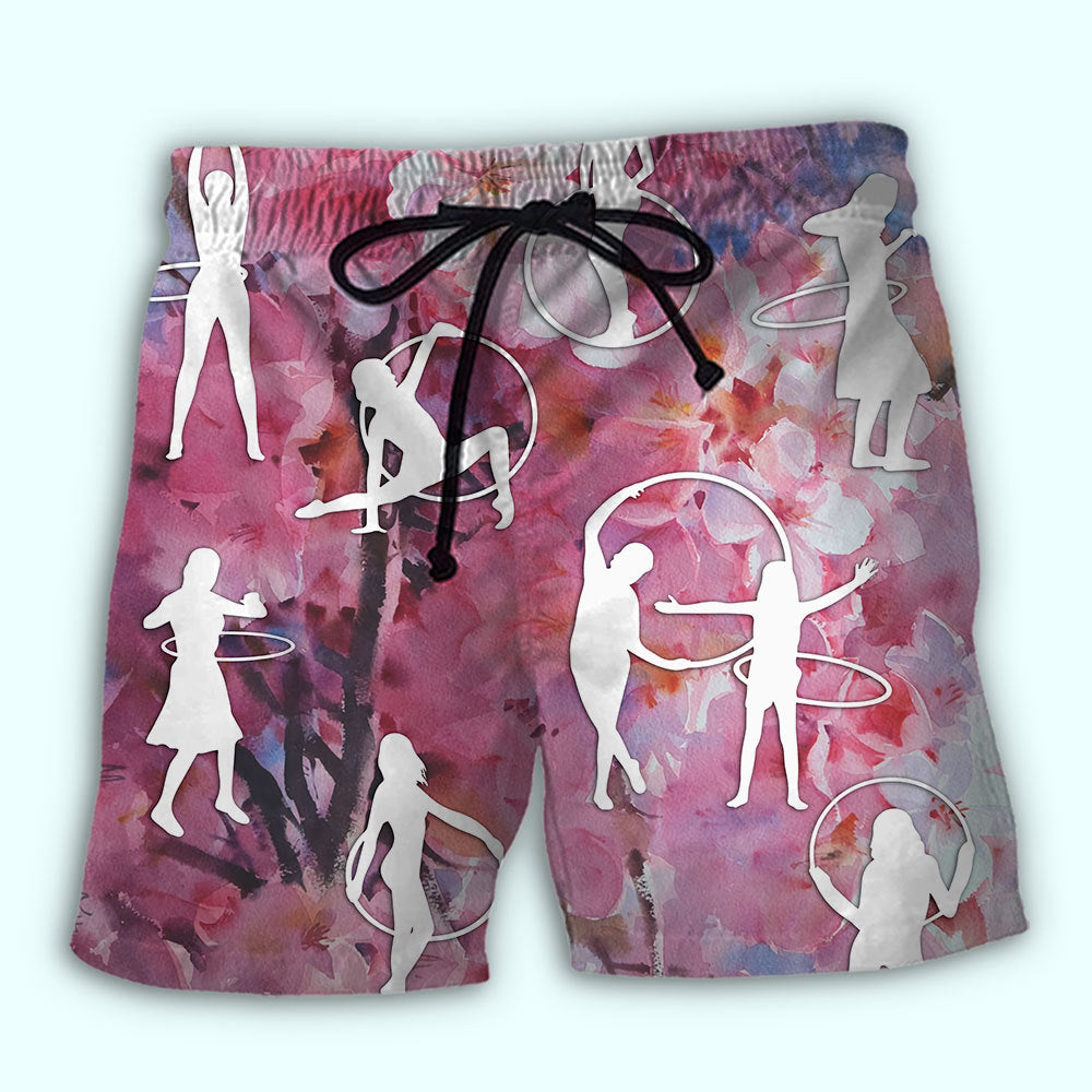 Hula Hoop Floral Summer Style - Beach Short
