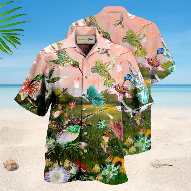 Hummingbird Twinkle Crystal Style – Hawaiian Shirt