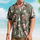 Hunting Camo Tropical Pattern Custom Face Aloha Shirts – Custom Photo Hawaiian Shirt