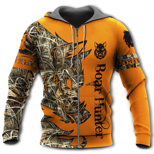 Hunting Boar Legend Orange Style - 3D Hoodie