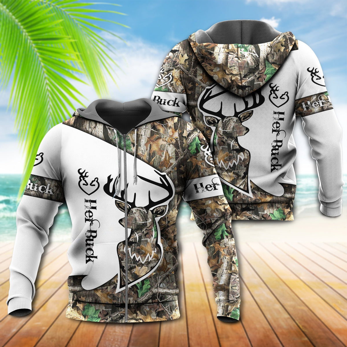 Buck And Doe Hunting Quote - 3D Hoodie