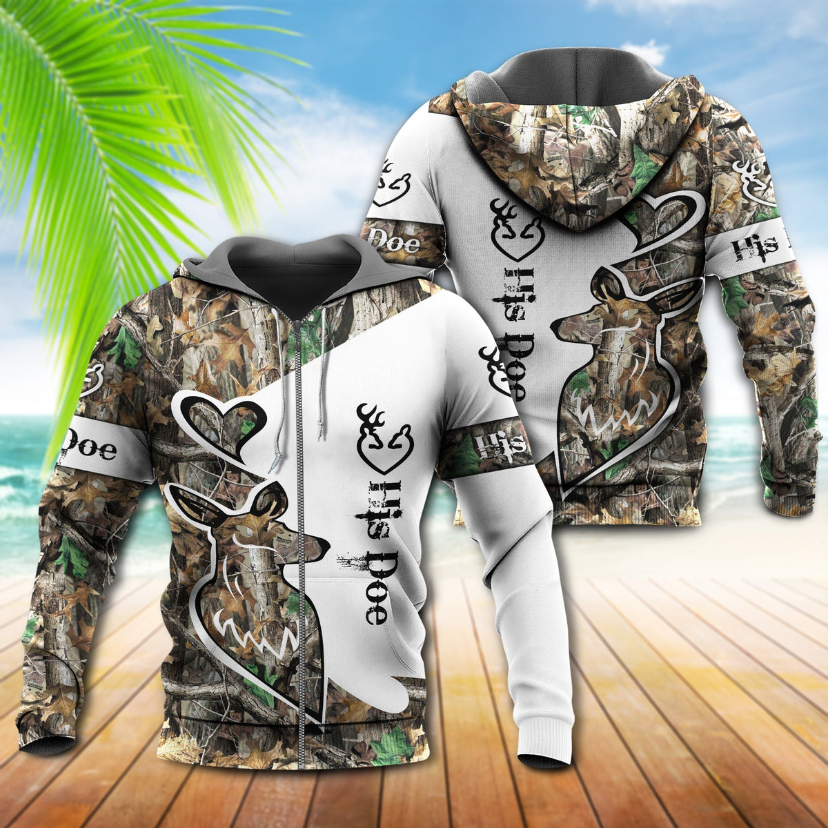 Buck And Doe Hunting Quote - 3D Hoodie