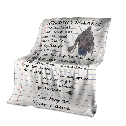 Hunting Daddy I Love You Personalized 50 x 60 Inch Flannel Blanket For Cozy Bedroom And Sofa Decor