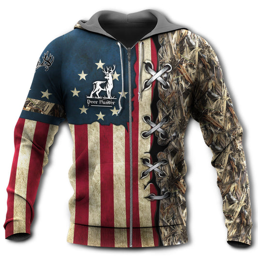 Hunting Deer America Deer Hunter - 3D Hoodie