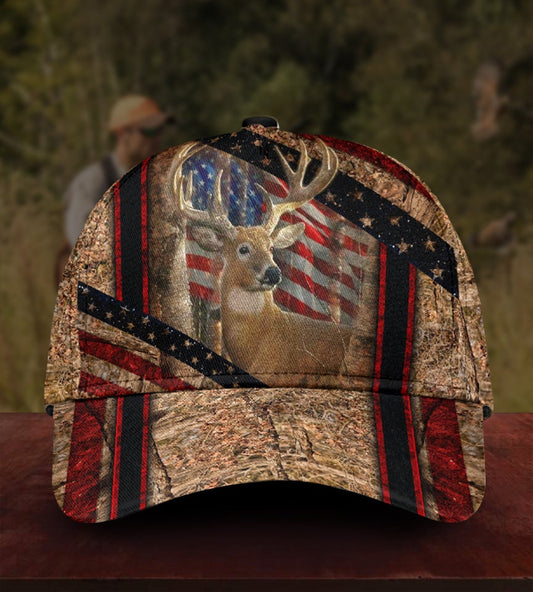 Hunting Deer American Flag – Classic Cap