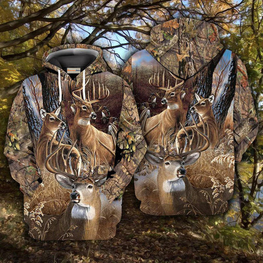 Hunting Deer Autumn Art – 3D Hoodie