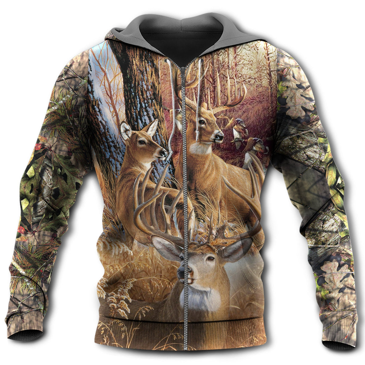Hunting Deer Autumn Forest Style - 3D Hoodie