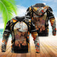 Hunting Deer Orange Black Spring - 3D Hoodie