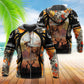 Hunting Deer Orange Black Spring - 3D Hoodie