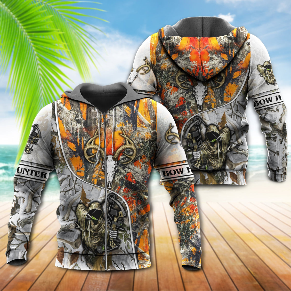 Bow Hunter Deer Yellow Style - 3D Hoodie