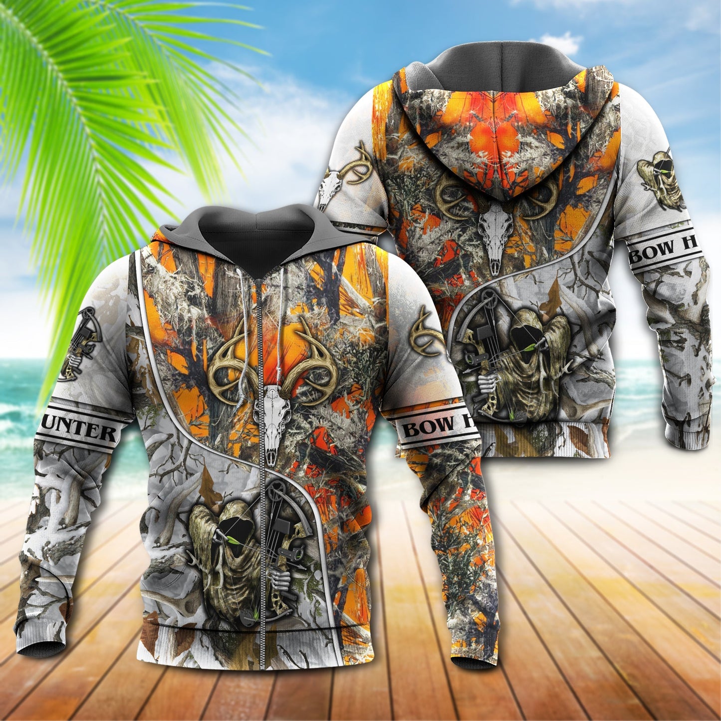 Bow Hunter Deer Yellow Style - 3D Hoodie