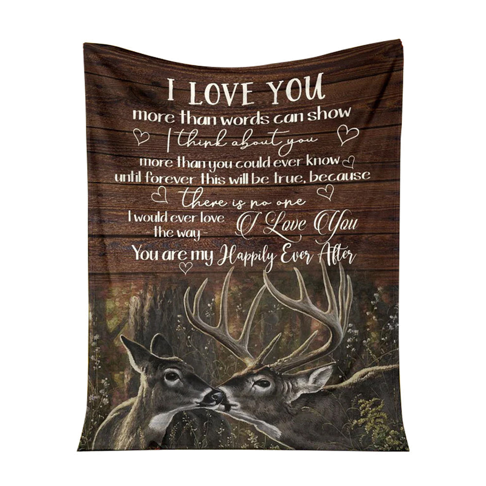 Hunting Deer Couple Love Gift 50 x 60 Inch Flannel Blanket For Cozy Bedroom And Sofa Decor