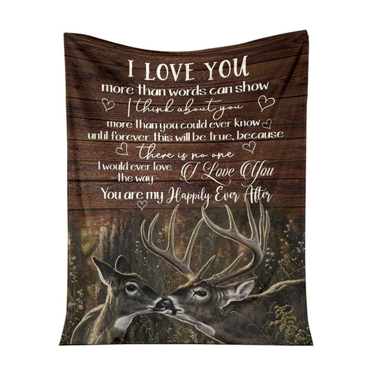 Hunting Deer Couple Love Gift 50 x 60 Inch Flannel Blanket For Cozy Bedroom And Sofa Decor