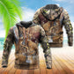 Hunting Deer Vintage Sunset - Hoodie - Owls Matrix LTD