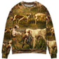 Hunting Dog And Duck Art Style – Sweater - Ugly Christmas Sweater