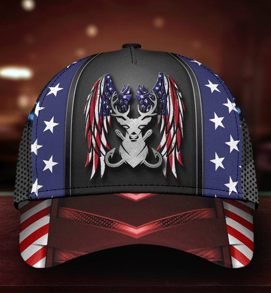 Hunting Fishing Wings American Flag – Classic Cap