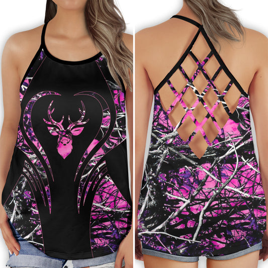 Hunting Lover Pink Outdoor Vibes - Hollow Tank Top