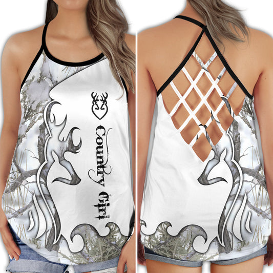 Hunting Lover Country Girl White Edition – Hollow Tank Top