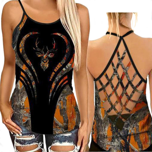 Hunting Lover Orange Black Personalized Edition – Hollow Tank Top