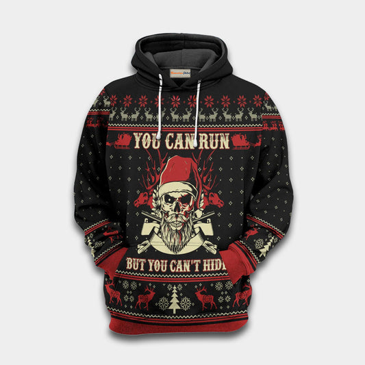 Hunting Merry Christmas You Can Run Art – 3D Hoodie