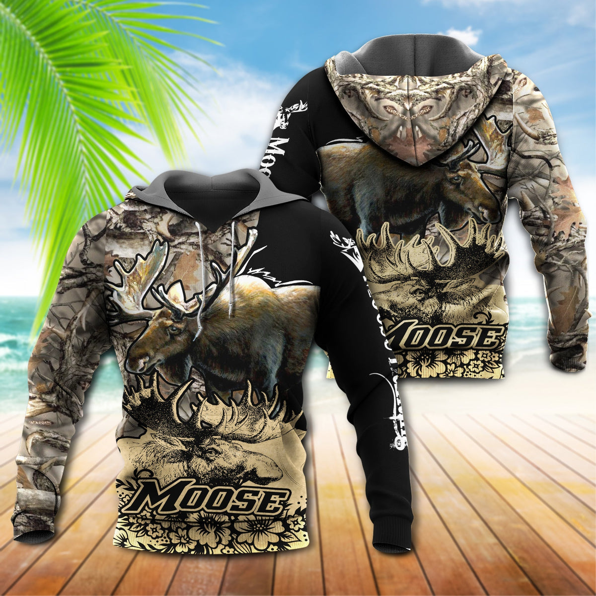 Hunting Moose Legend Colorful - 3D Hoodie