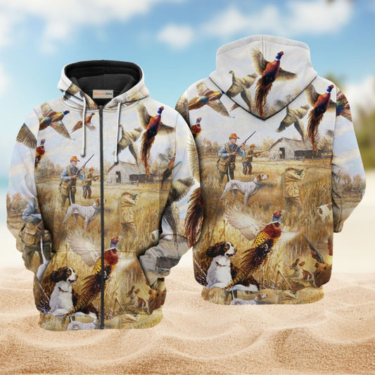 Hunting Pheasant Outdoor Style - 3D Hoodie