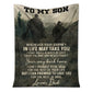 Hunting To My Son Hunting Black And White 50 x 60 Inch Flannel Blanket For Cozy Bedroom And Sofa Decor