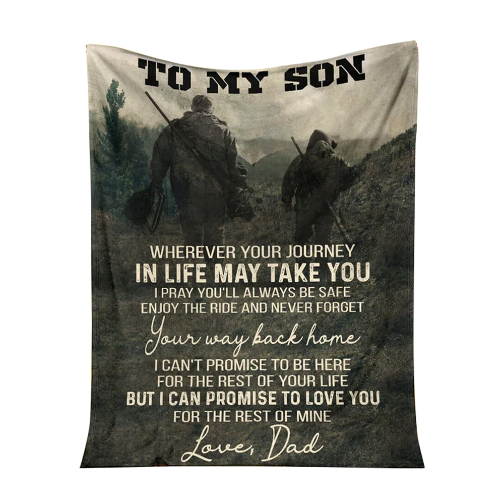 Hunting To My Son Hunting I Can Promise To Love You 50 x 60 Inch Flannel Blanket For Cozy Bedroom And Sofa Decor