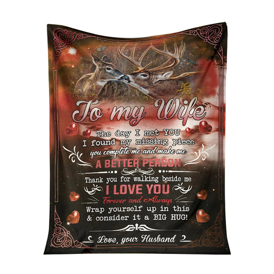 Hunting To My Wife 50 x 60 Inch Flannel Blanket For Cozy Bedroom And Sofa Decor