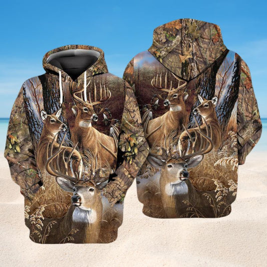 Hunting Deer Autumn Art – 3D Hoodie