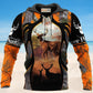 Hunting Deer Black Orange Style - 3D Hoodie