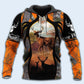 Hunting Deer Black Orange Style - 3D Hoodie2