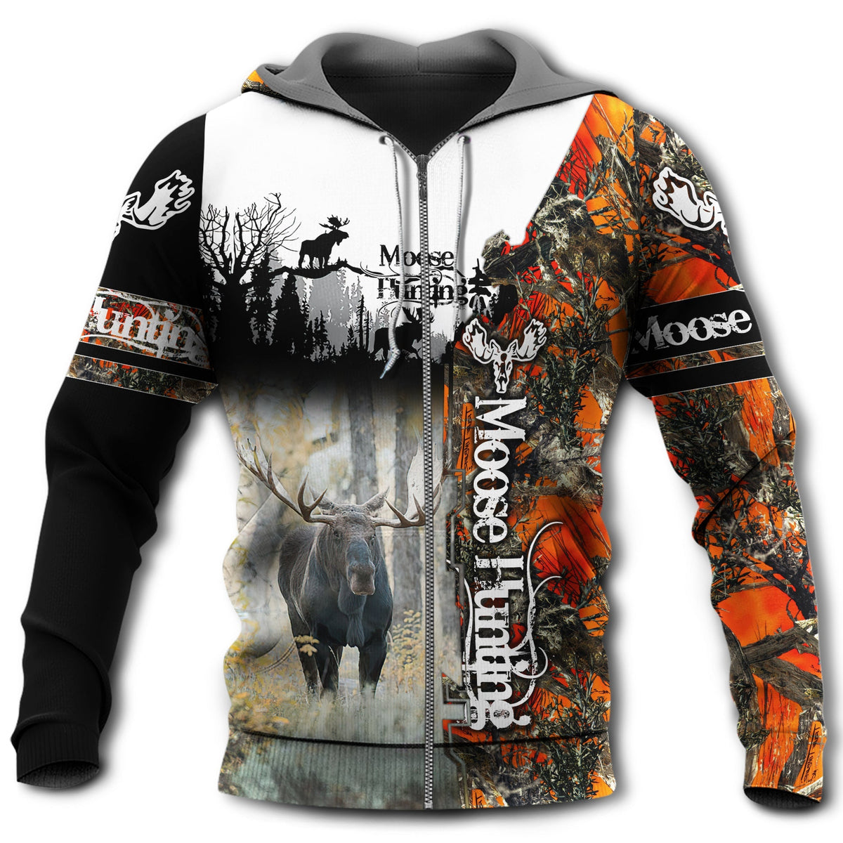 Hunting Moose Forest Story - 3D Hoodie