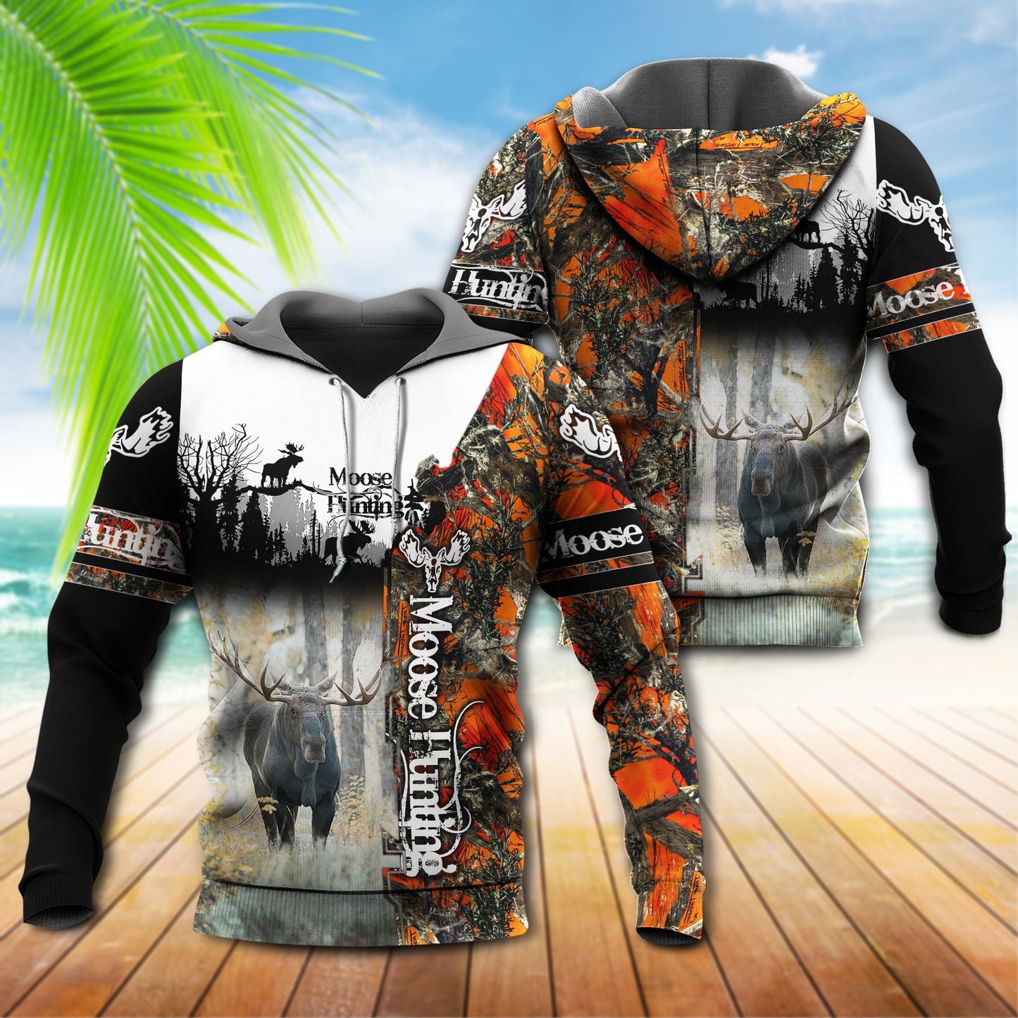 Hunting Moose Forest Story - 3D Hoodie2