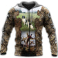 Hunting Pheasant With Dog Field - 3D Hoodie2
