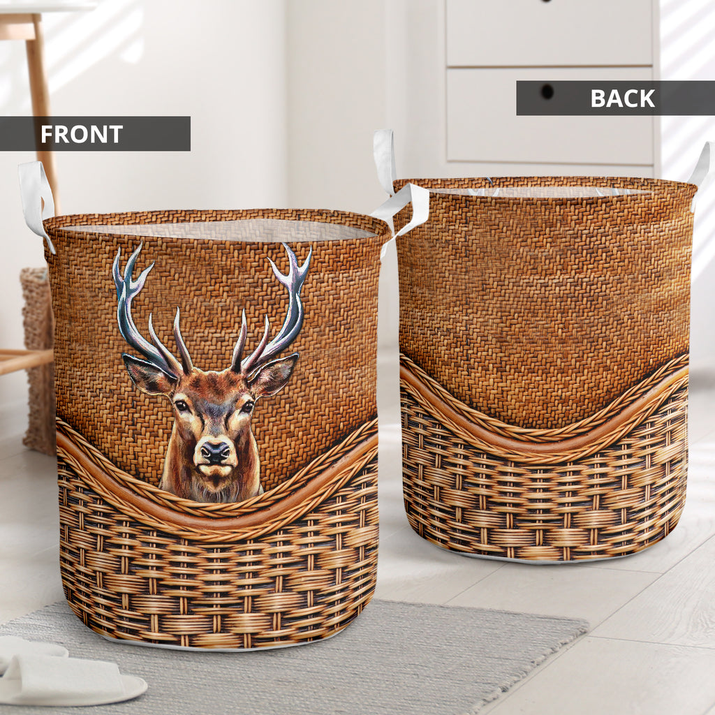 Hunting Rattan Teaxture - Laundry Basket - Owls Matrix LTD