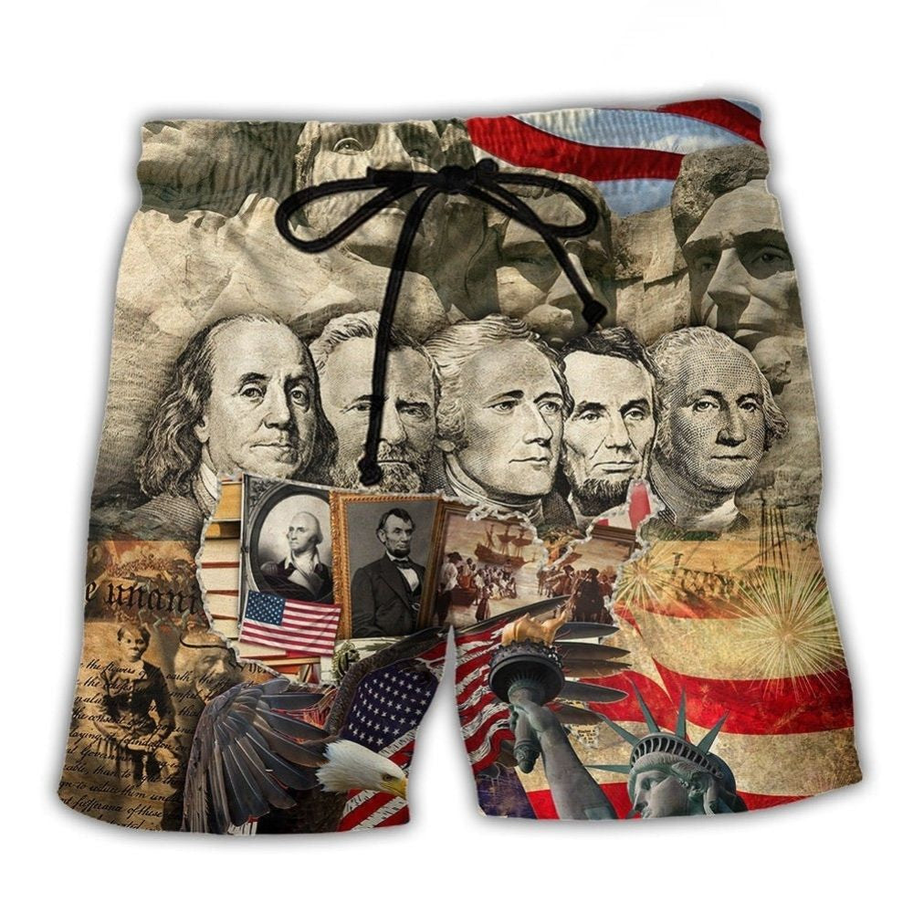 USA History Freedom Peace So Sweet – Beach Short