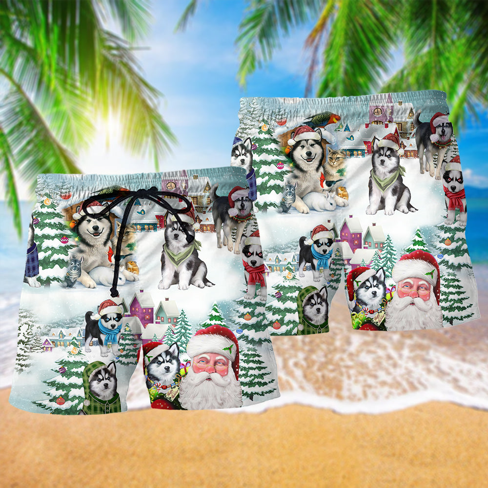 Husky Merry Christmas Cute – Beach Short